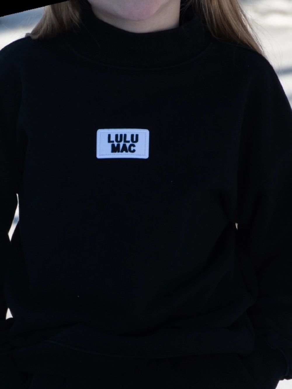 Kids Black Mock Neck Sweatshirt